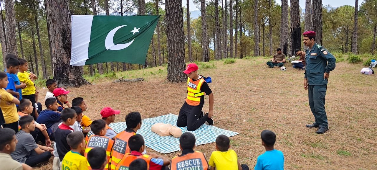 Young people learning practical first-aid skills.