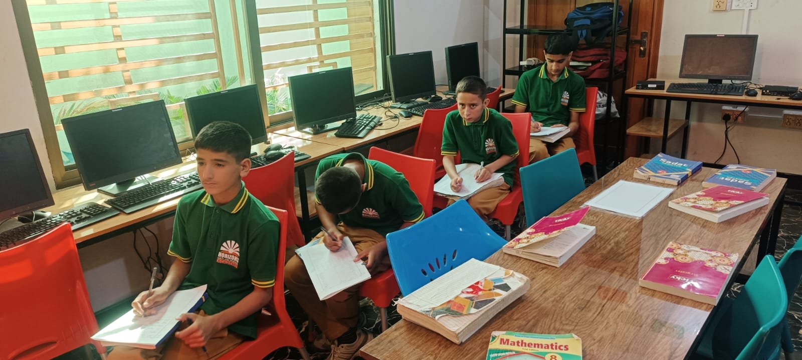Students learning at Horizons Math and Science School.